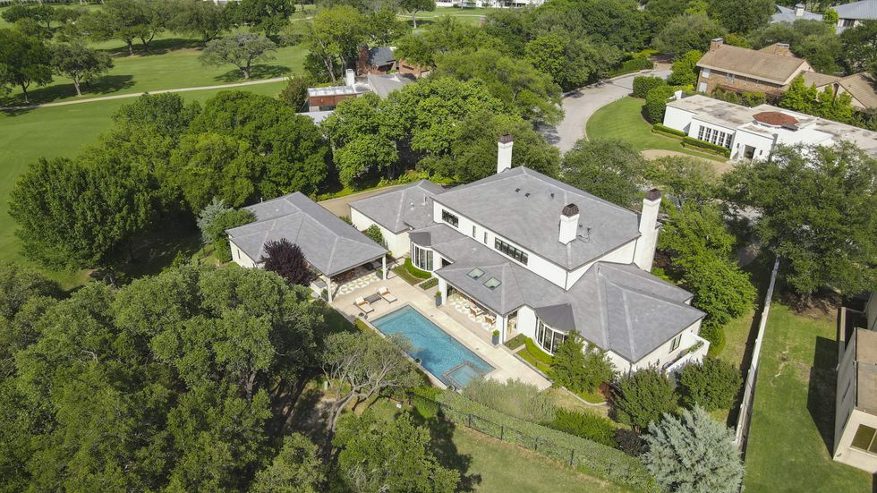 1128 Shady Oaks Lane, Westover Hills, Fort Worth luxury home for sale, exterior drone shot back yard