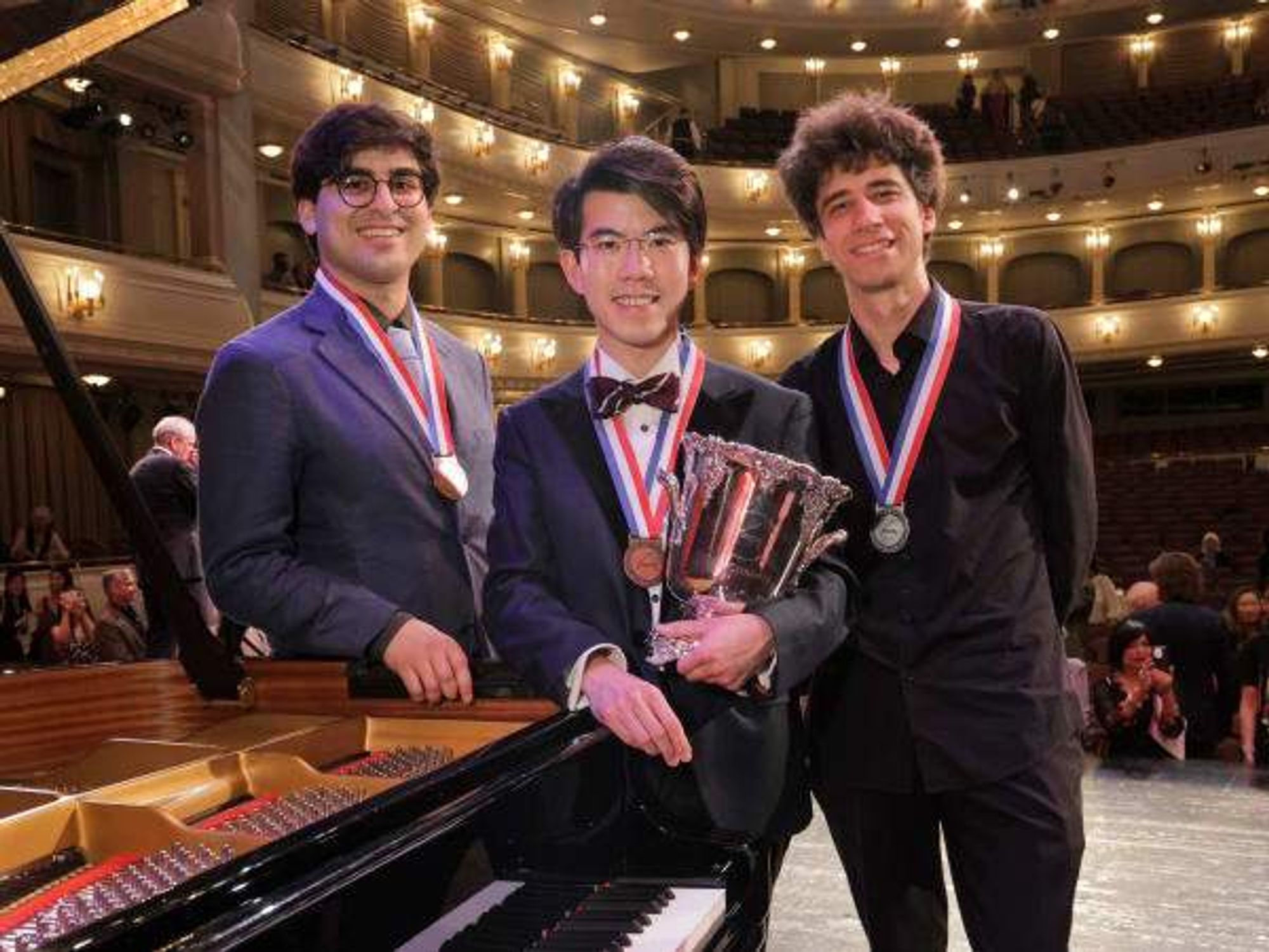 2025 Cliburn Competition medalists: Aristo Sham, Vitaly Starikov, Evren Ozel