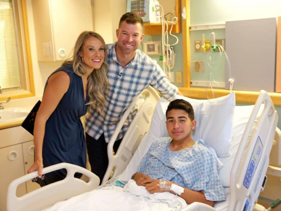 Amanda and Corey Kluber with patient