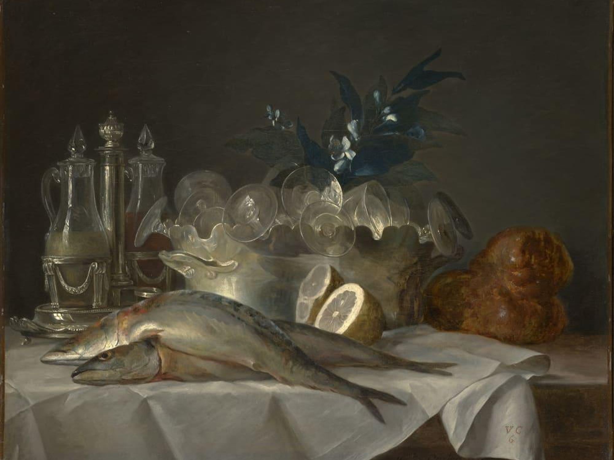 Anne Vallayer-Coster, Still Life with Mackerel, Kimbell Art Museum