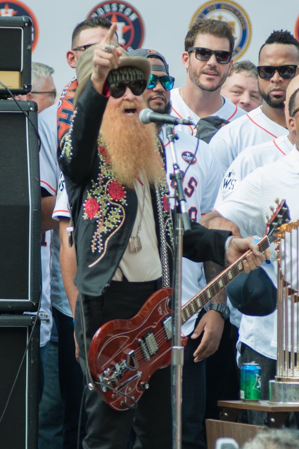 Astros World Series victory parade and rally, BIlly Gibbons