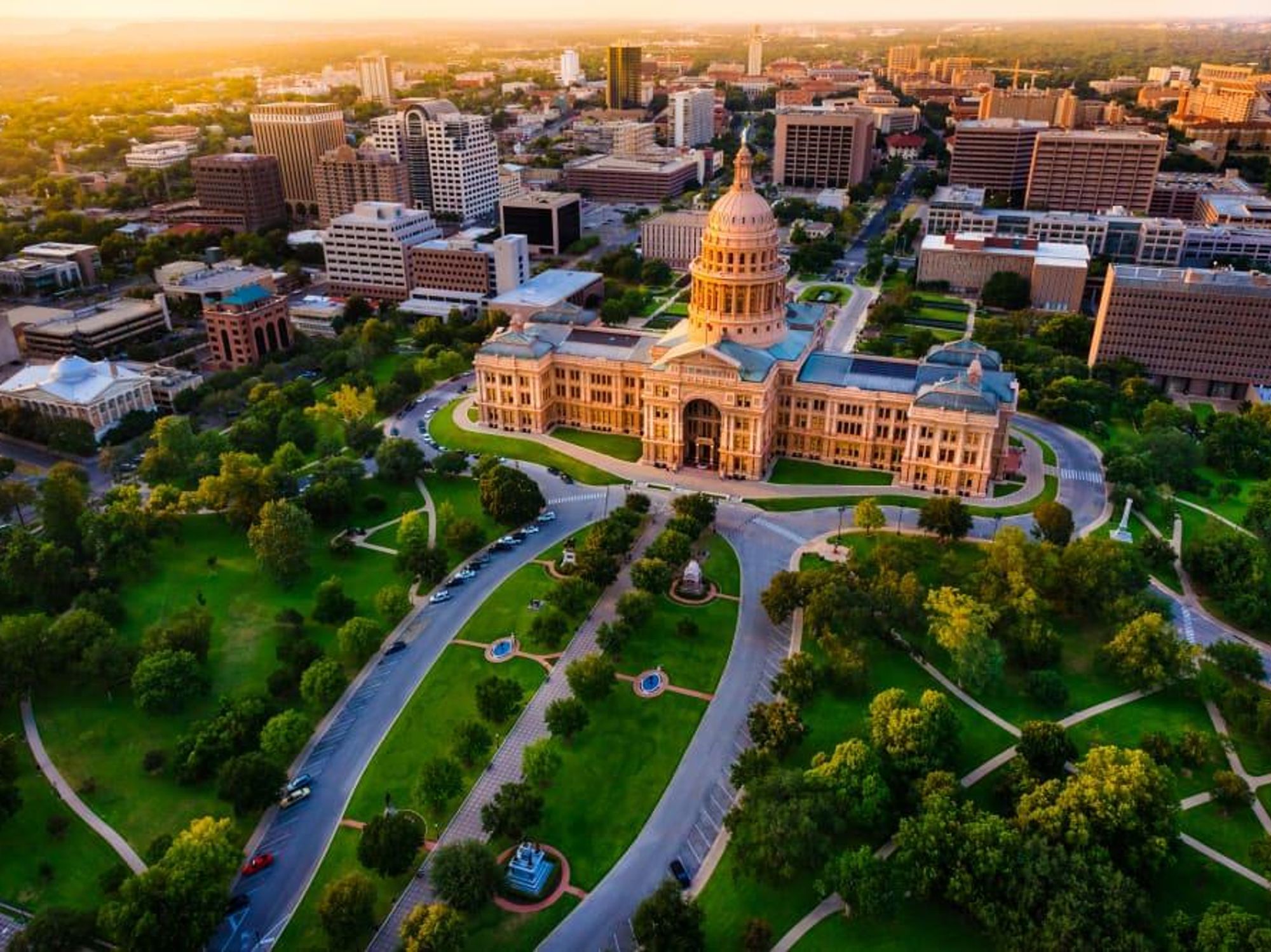 Austin Texas State Capitol aerial