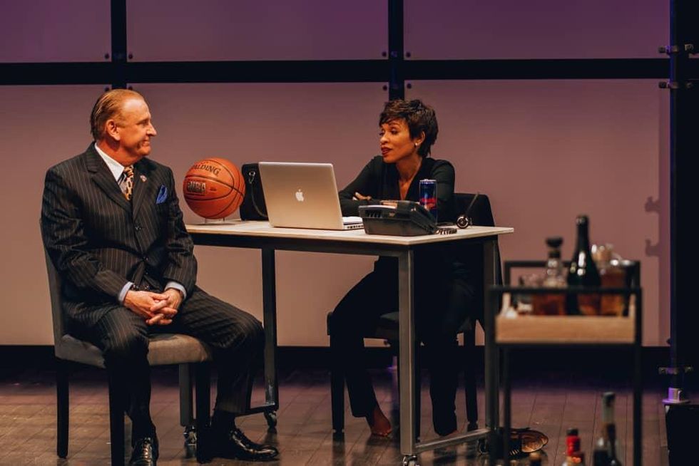 Bob Hess and Kenneisha Thompson in King Liz at Amphibian Stage Productions