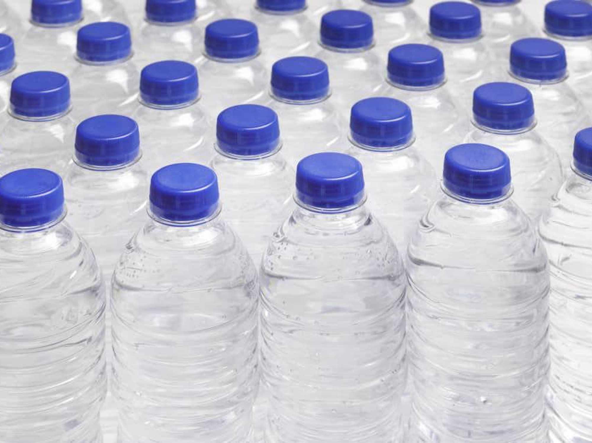 bottled water water bottles no label