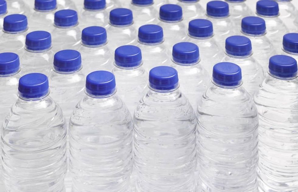 bottled water water bottles no label