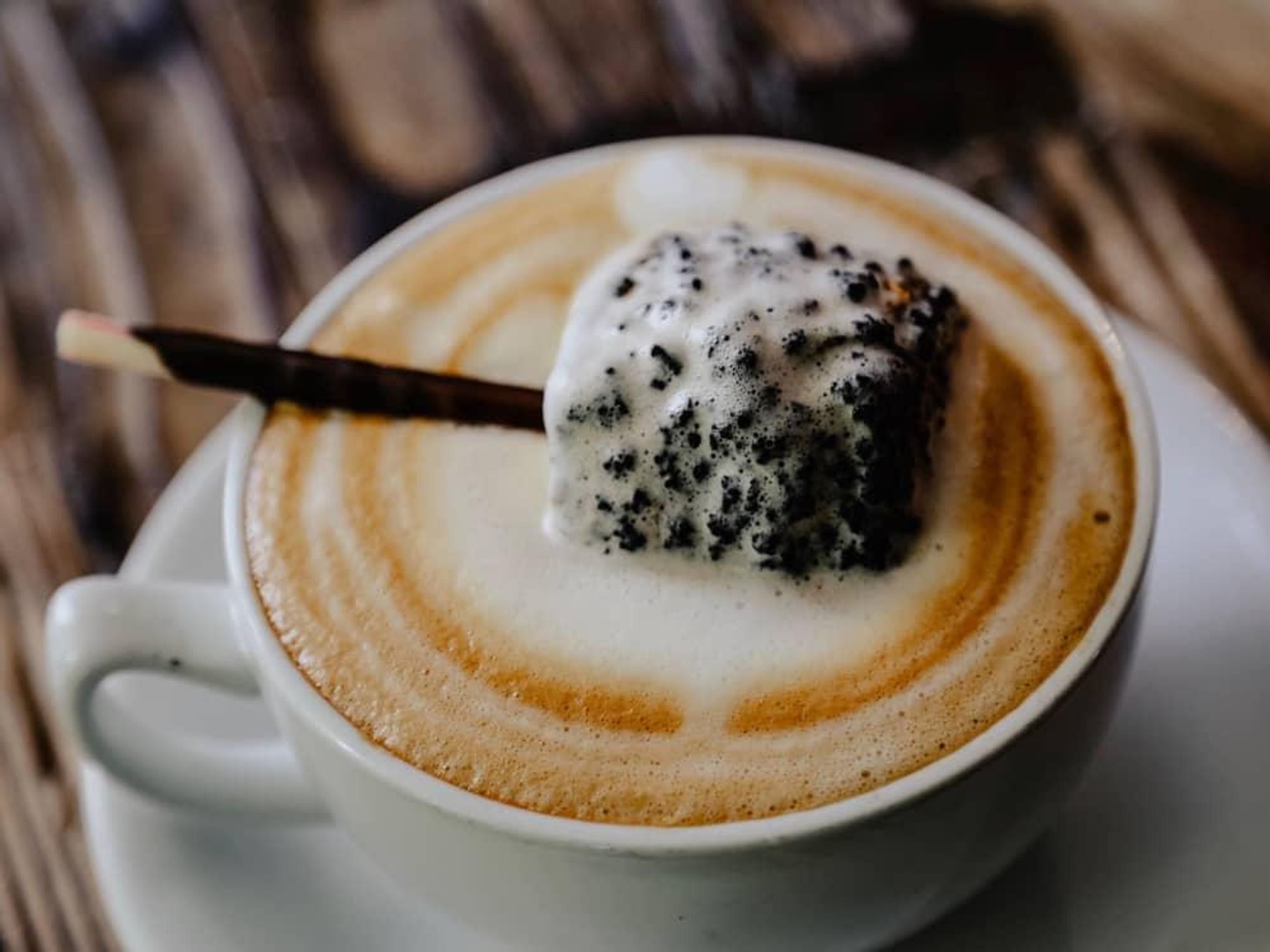 Brewed toasted marshmallow latte