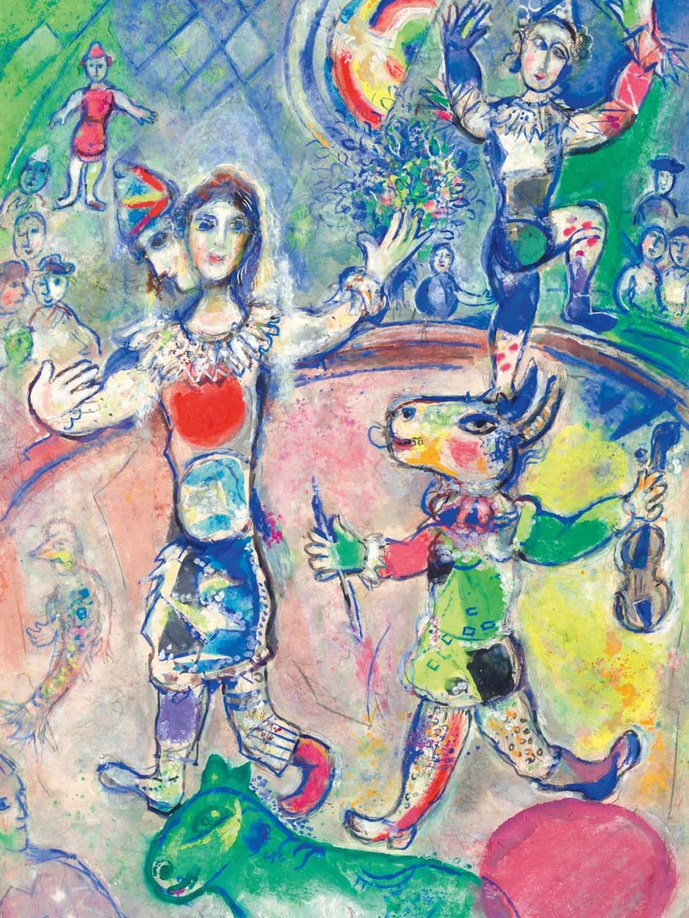 Chagall Rainbow Circus, Bass art