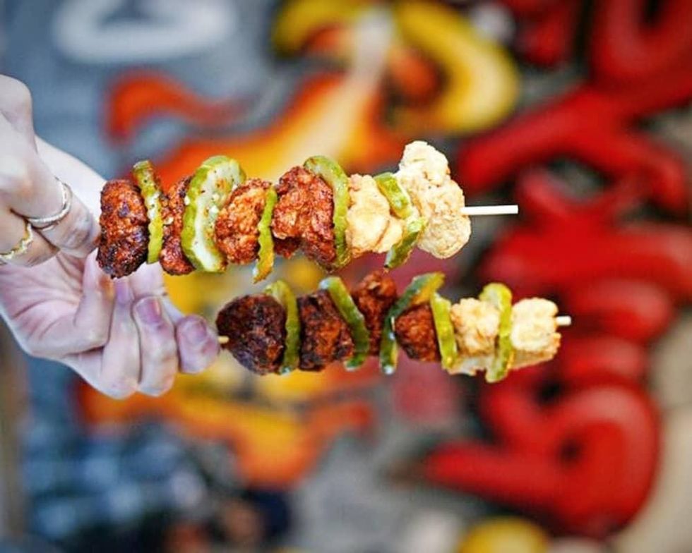chicken nugget skewers