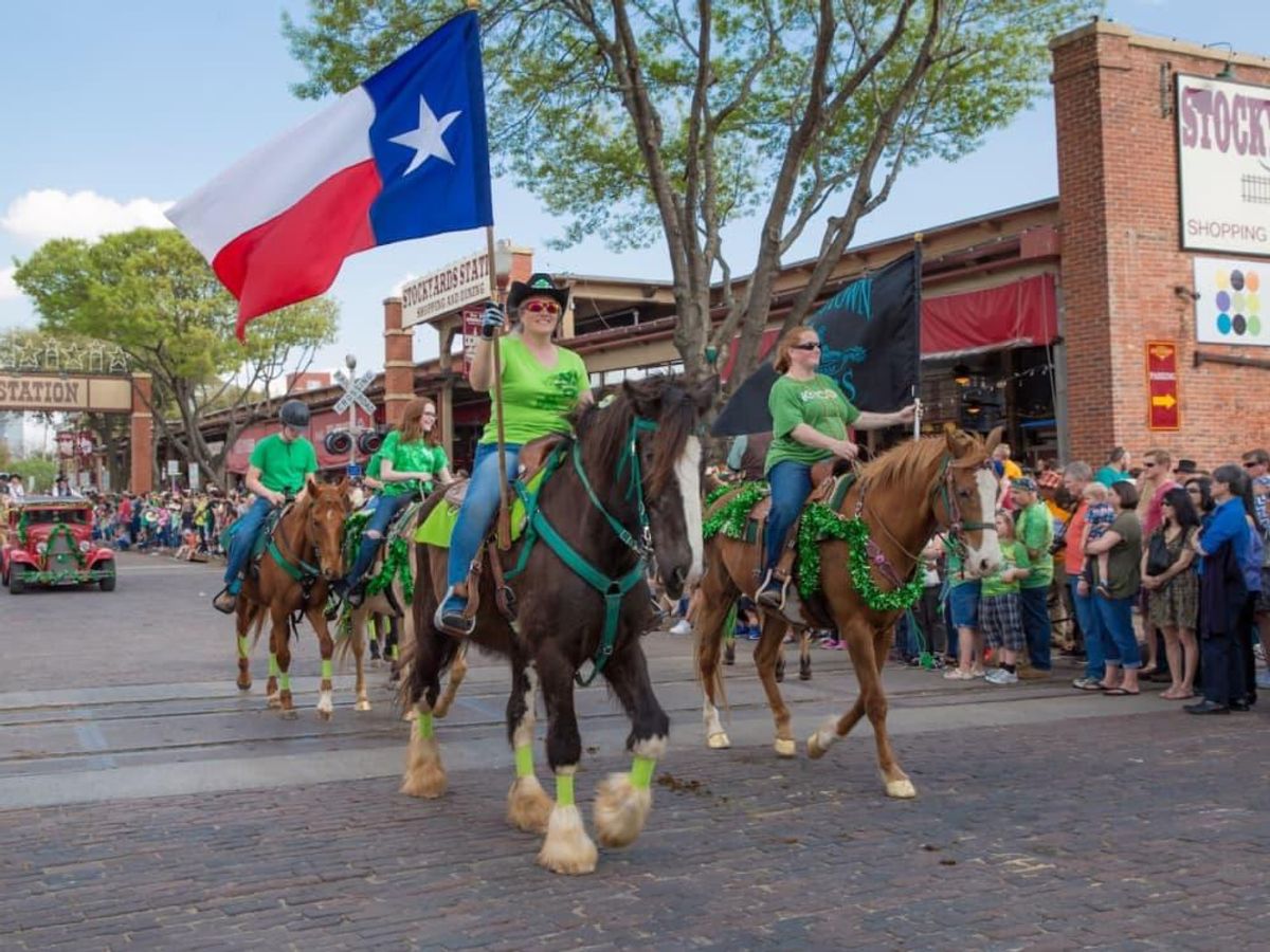 "Cowtown Goes Green" in the Stockyards is one of many St. Patrick's Day