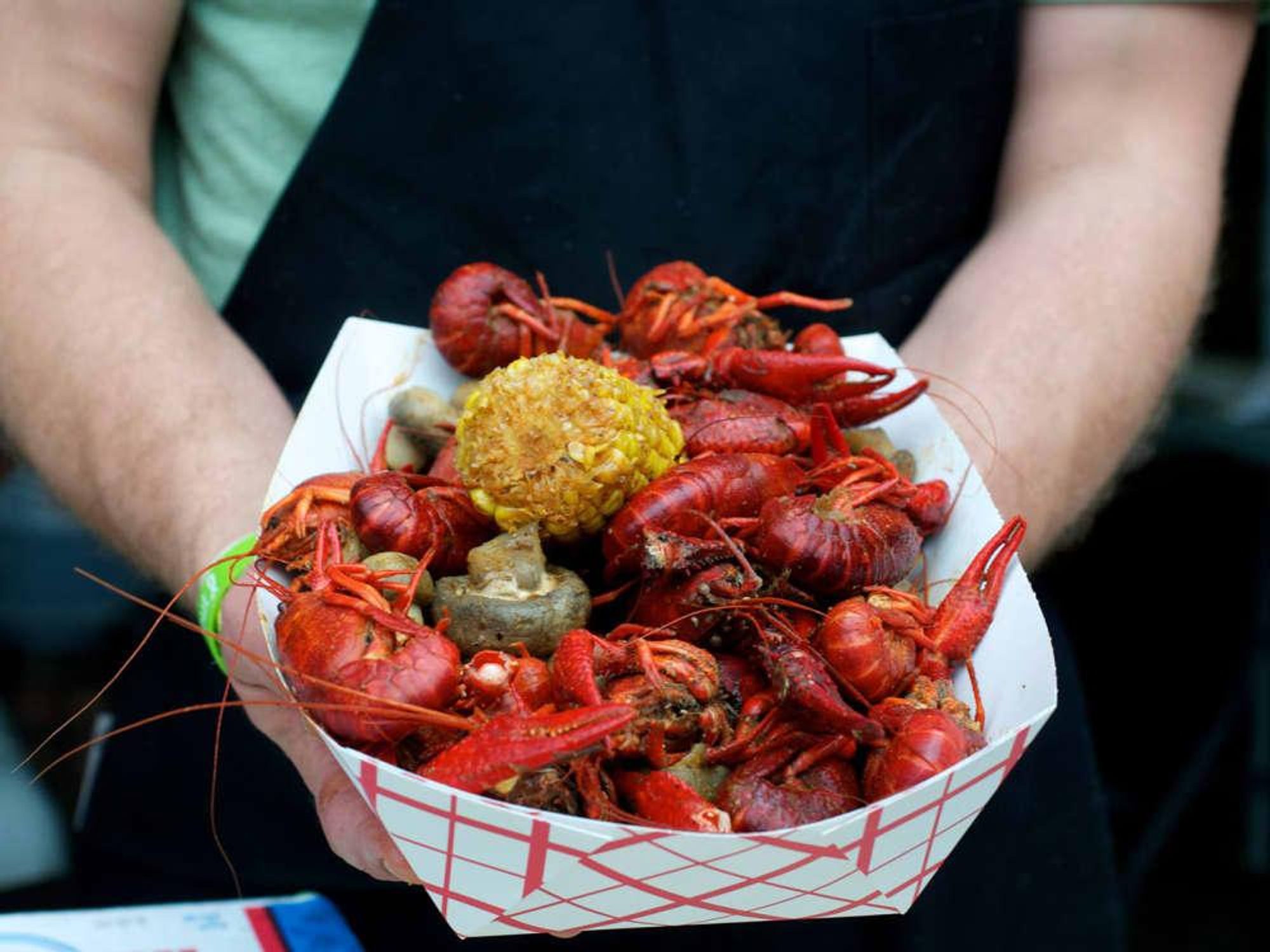 crawfish with corn and mushrooms at Big Star Bar April 2014