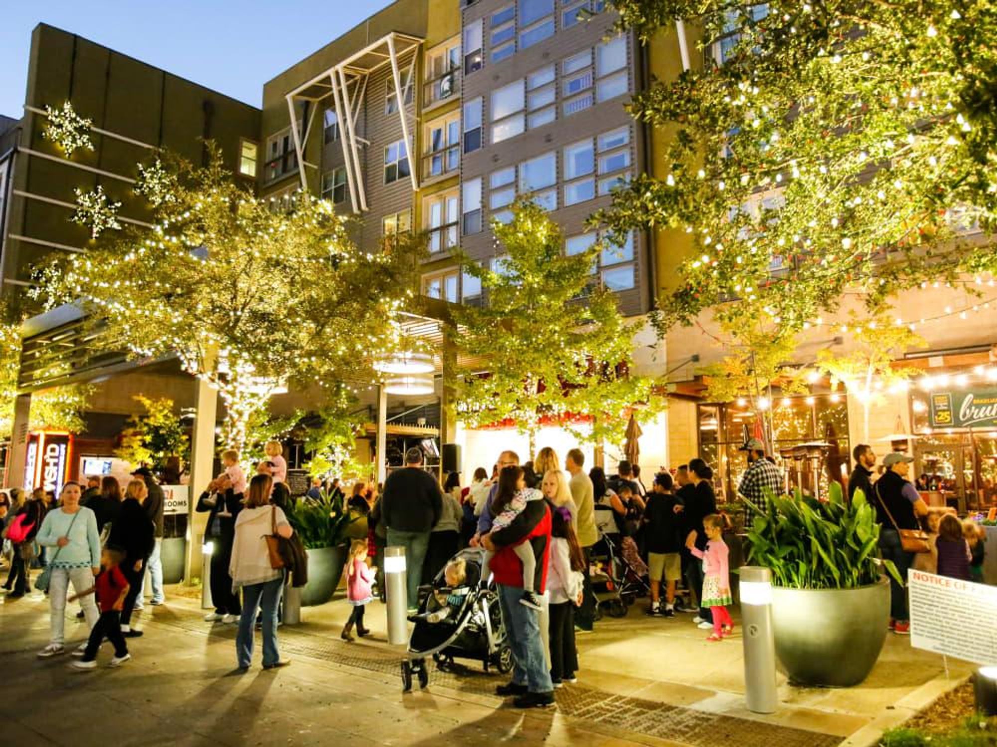 Crockett Row at West 7th holiday lights