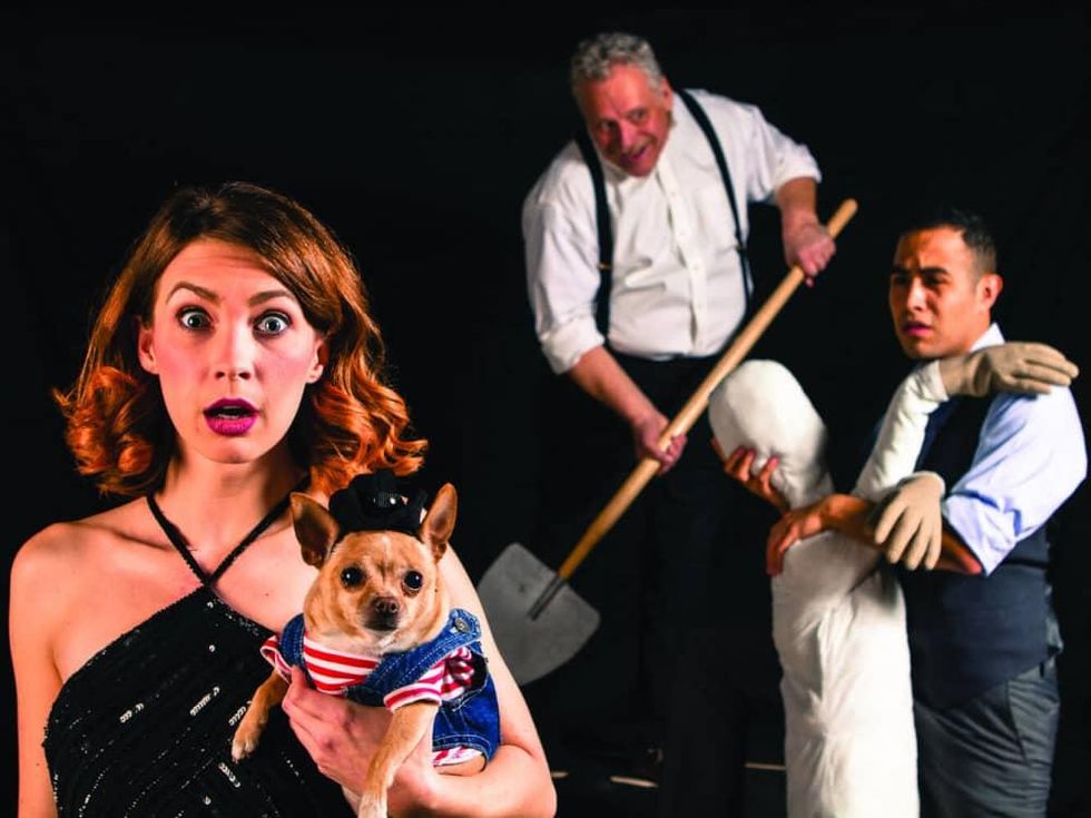 Debbie Crawford, Bradley Campbell and Magdiel Carmona in Laugh at Theatre Three