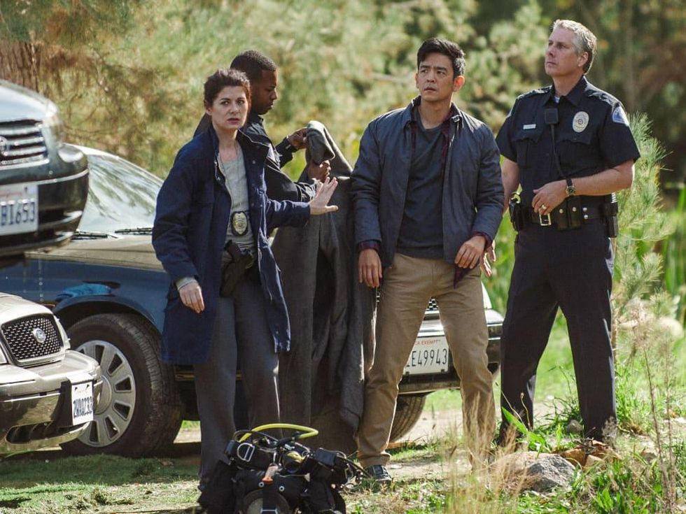 Debra Messing and John Cho in Searching