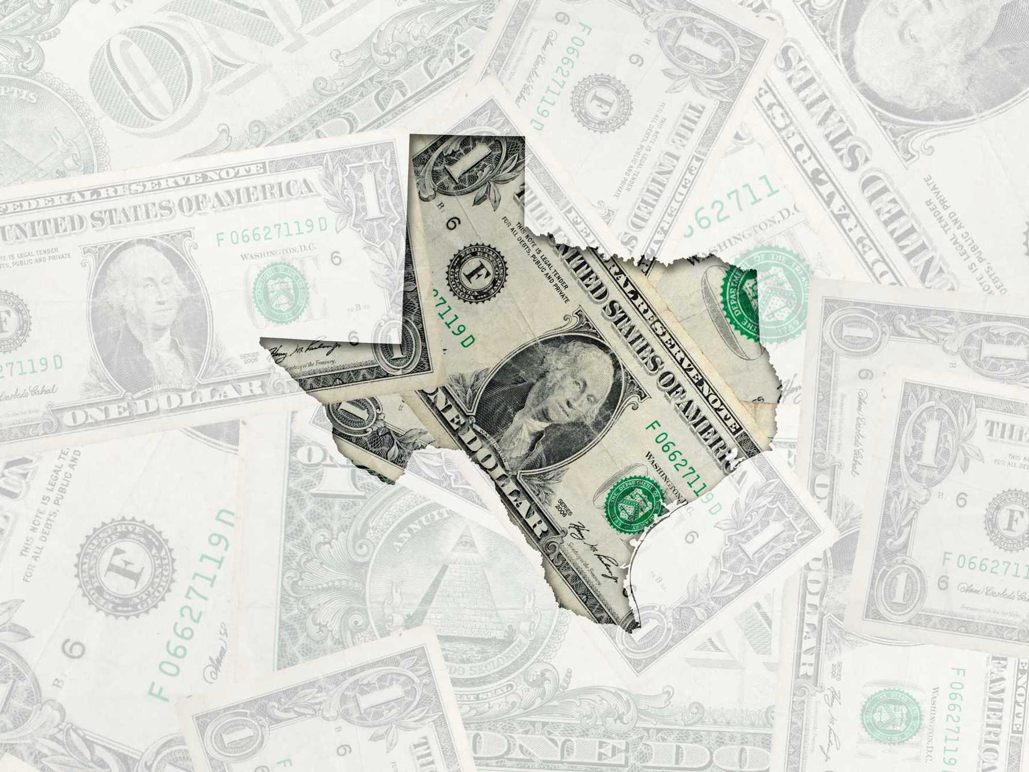 Dollar bills Texas, money