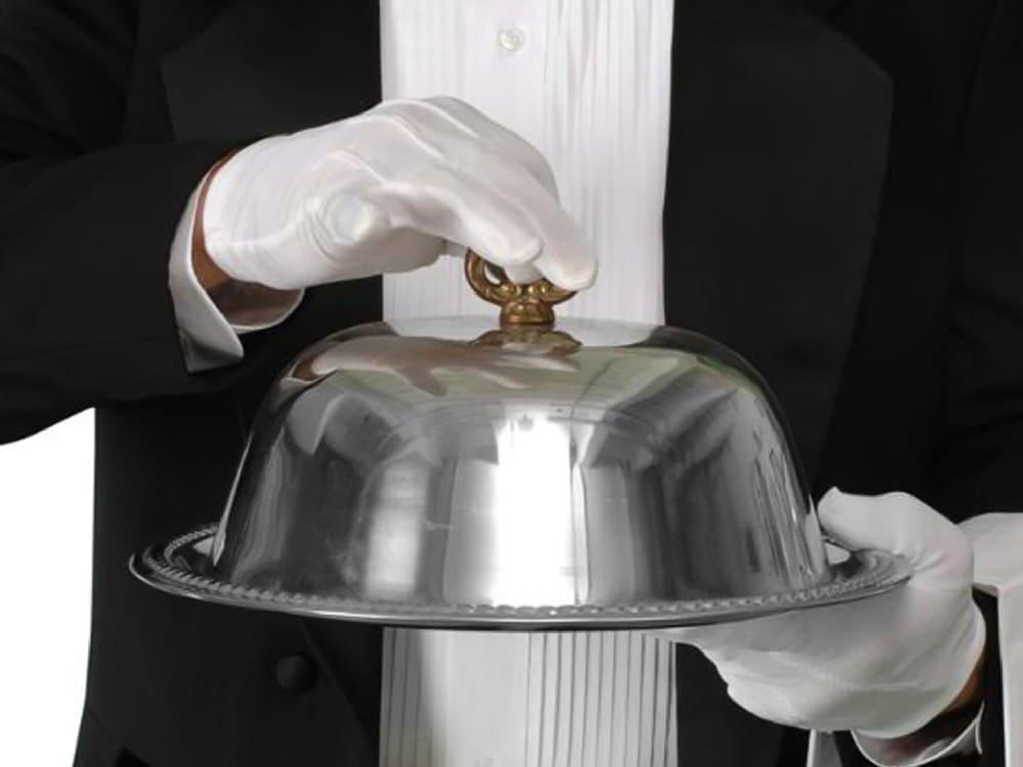dome waiter white gloves