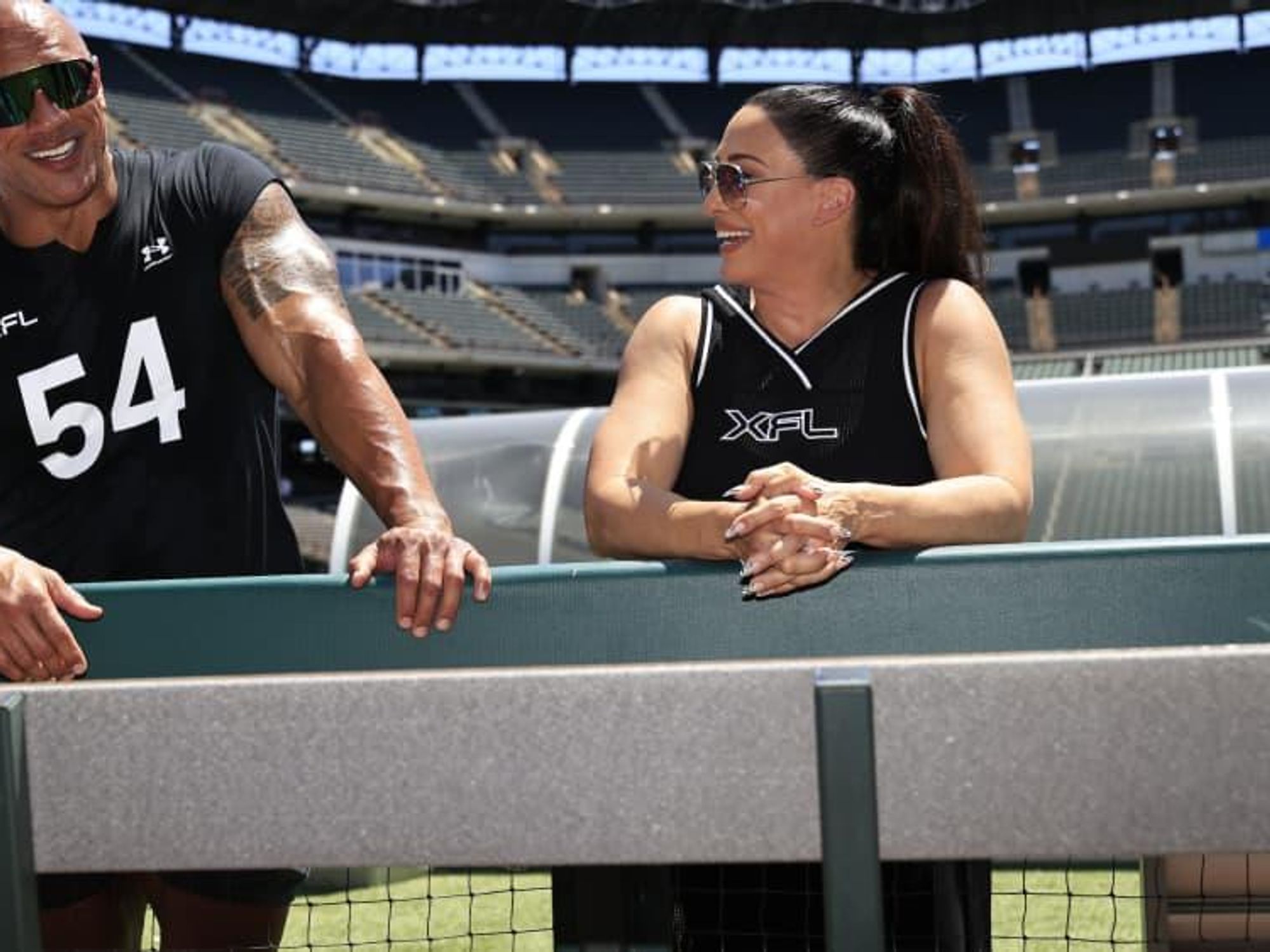 Dwayne Johnson Dany Garcia XFL Arlington Choctaw Stadium