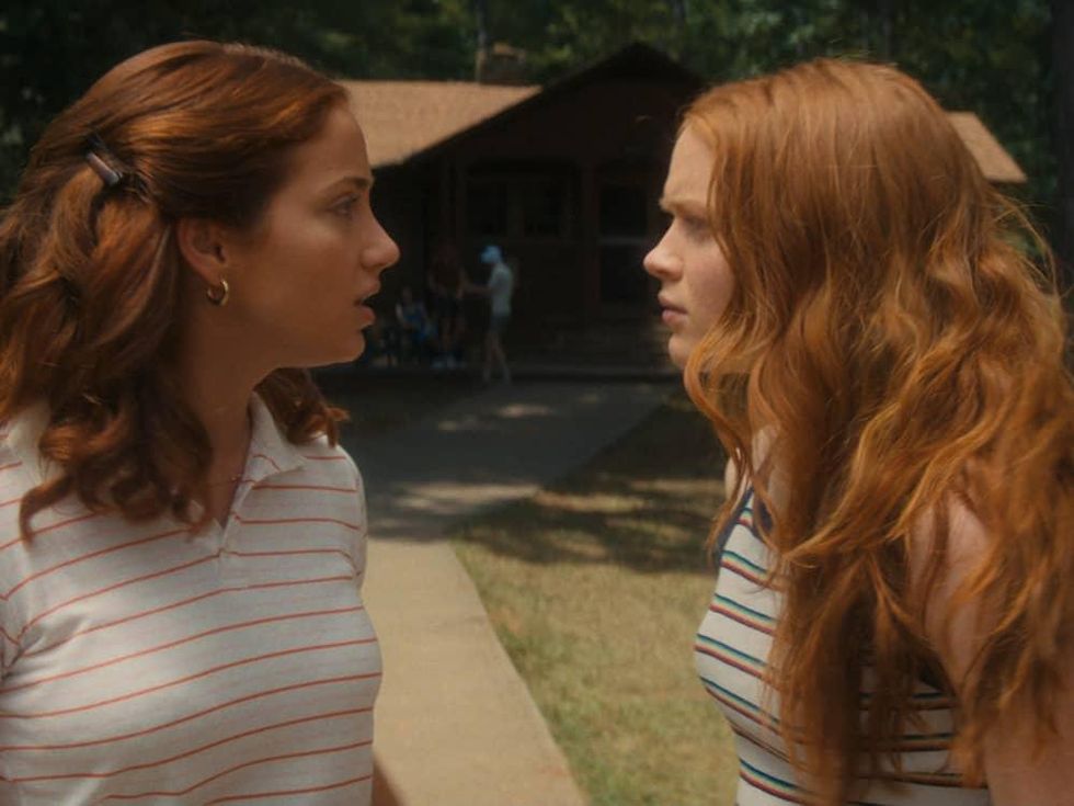 Emily Rudd and Sadie Sink in Fear Street Part Two: 1978