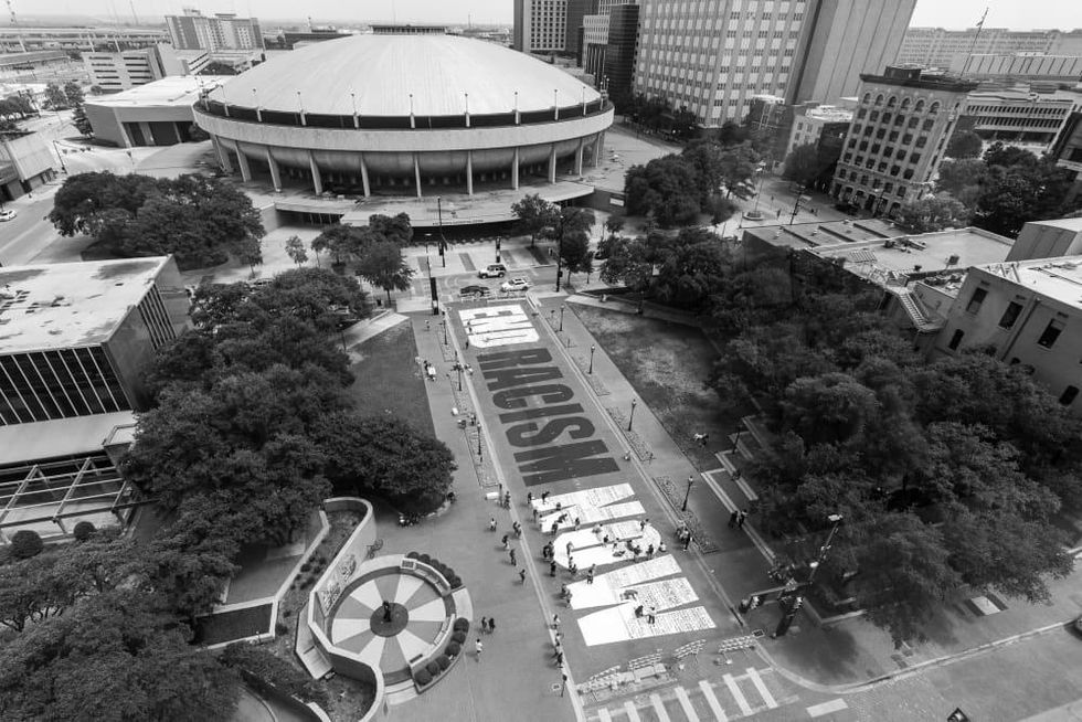 End Racism Now mural, downtown Fort Worth
