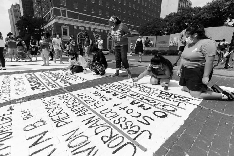 End Racism Now mural, downtown Fort Worth
