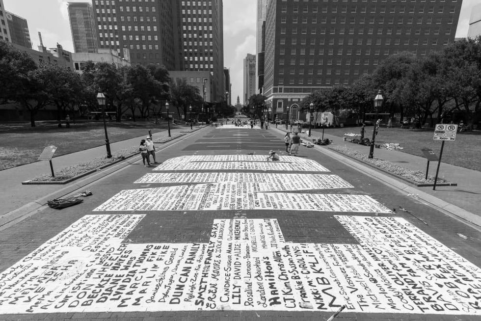 End Racism Now mural, downtown Fort Worth