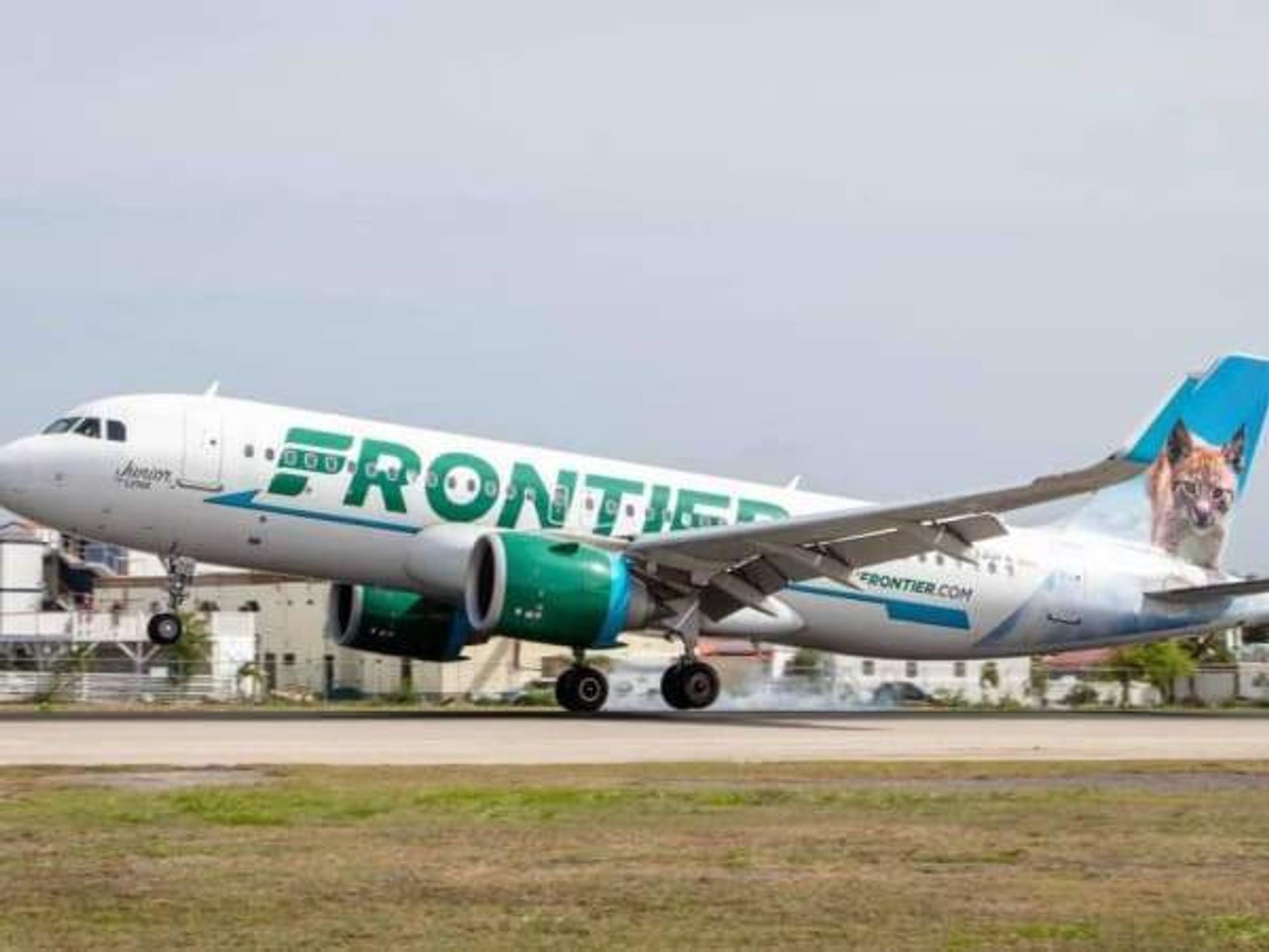 Frontier Airlines plane Salt Lake city