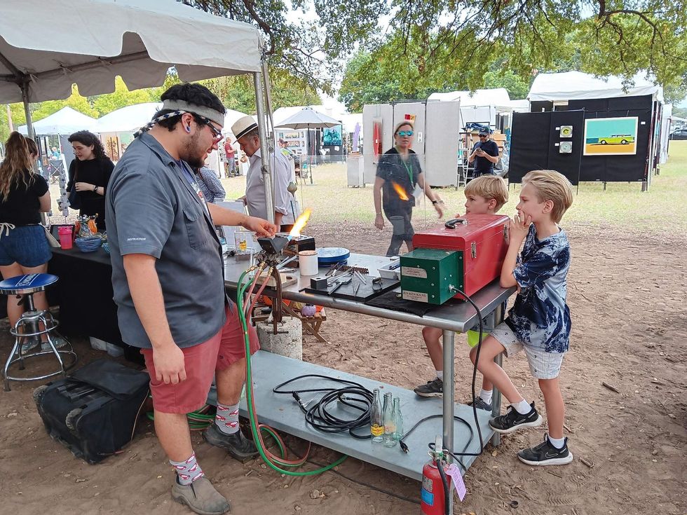 Glass blowing demonstration at Art Worth Festival