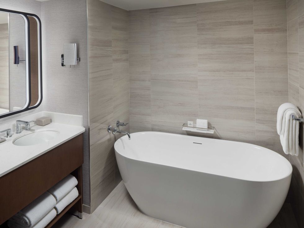 Grand Hyatt DFW renovated standard bathroom and tub