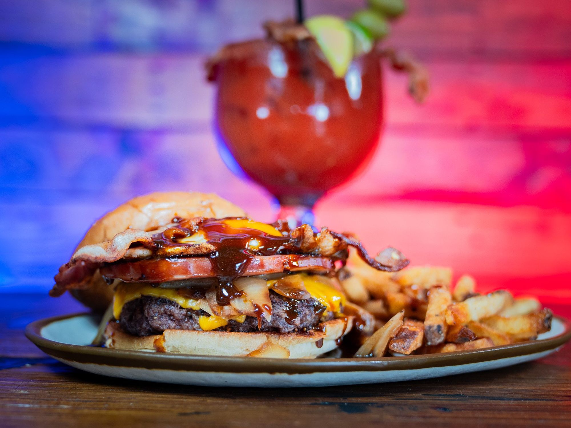 Hen Burger at Fred's Texas Cafe
