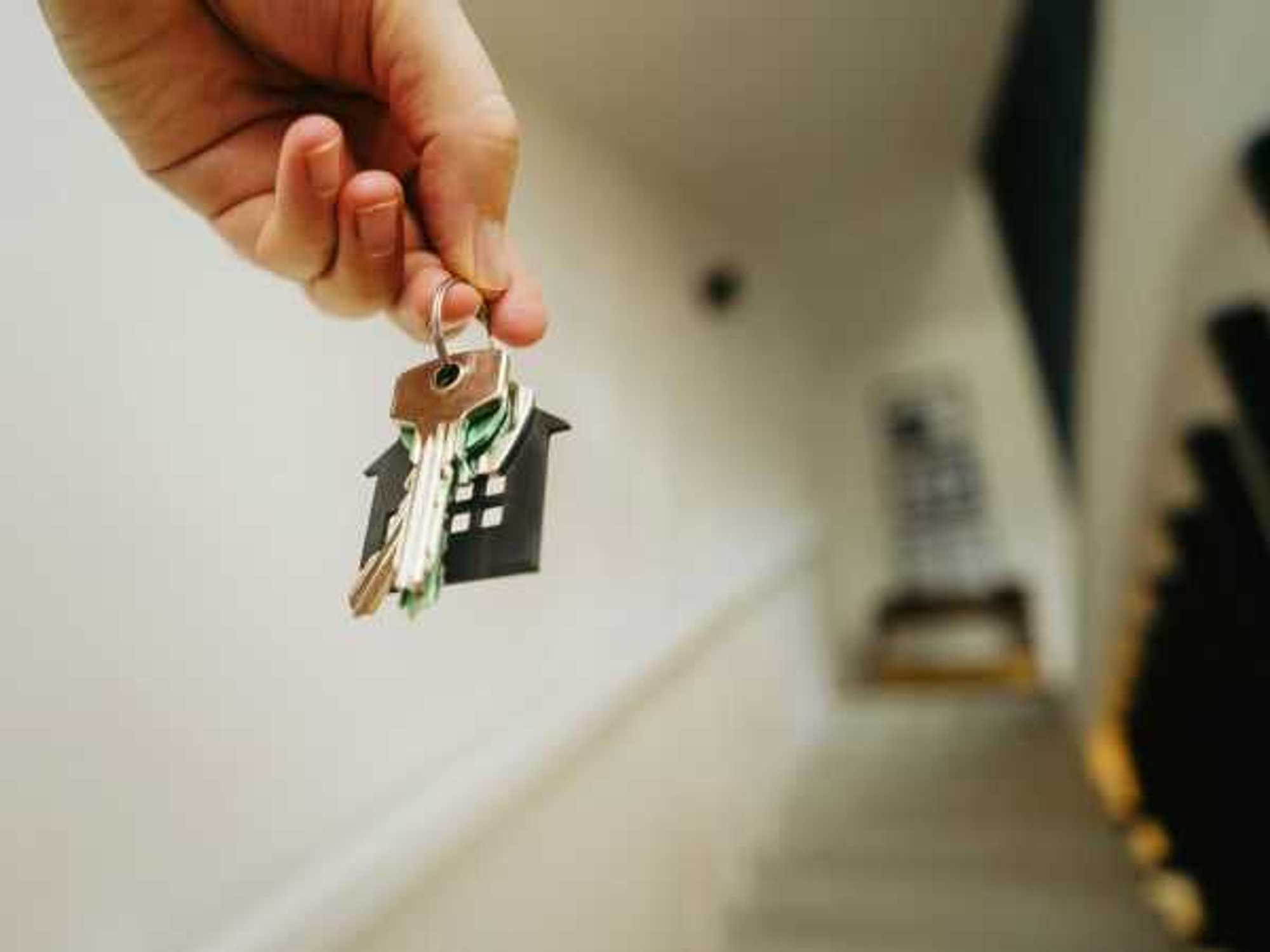 Homeowner holding house keys