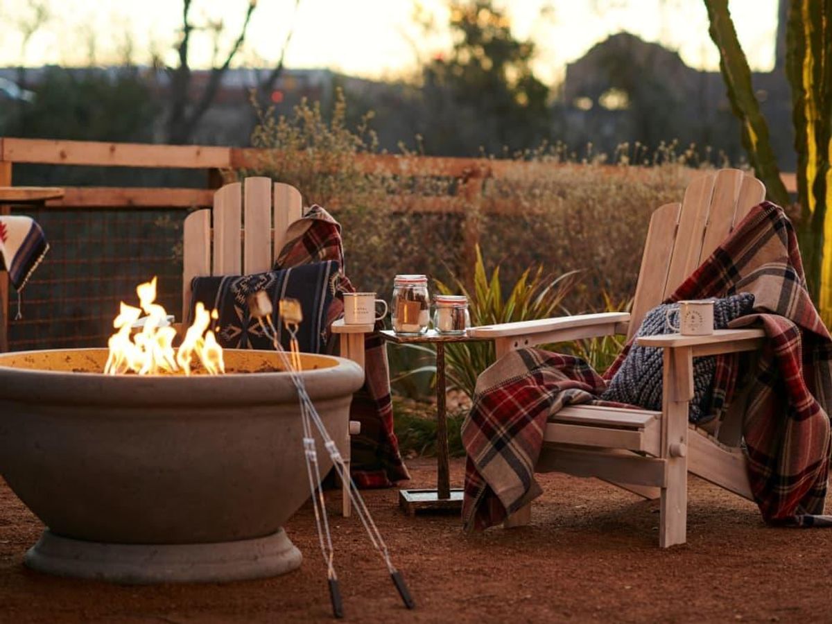 Fire pits in The Backyard of Hotel Drover. CultureMap Fort Worth