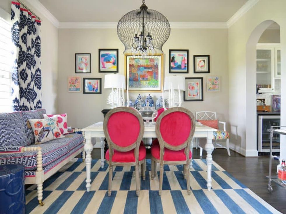 Houzz Forth Worth house home Color-happy Country Living dining room