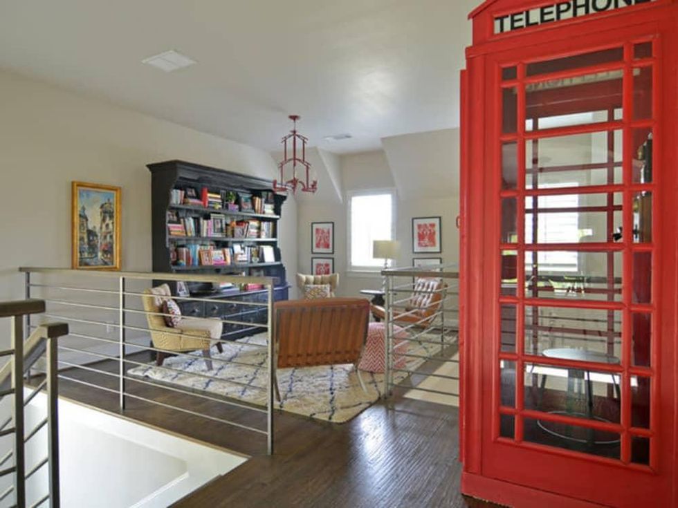 Houzz Forth Worth house home Color-happy Country Living family room