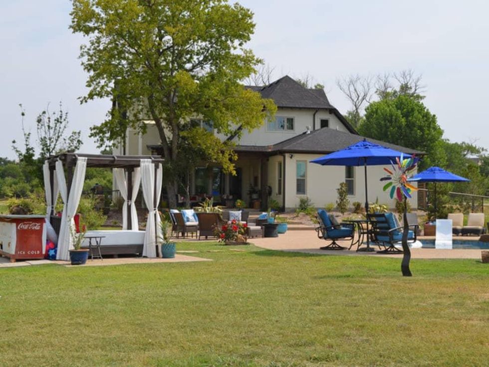 Houzz Forth Worth house home Color-happy Country Living pool backyard