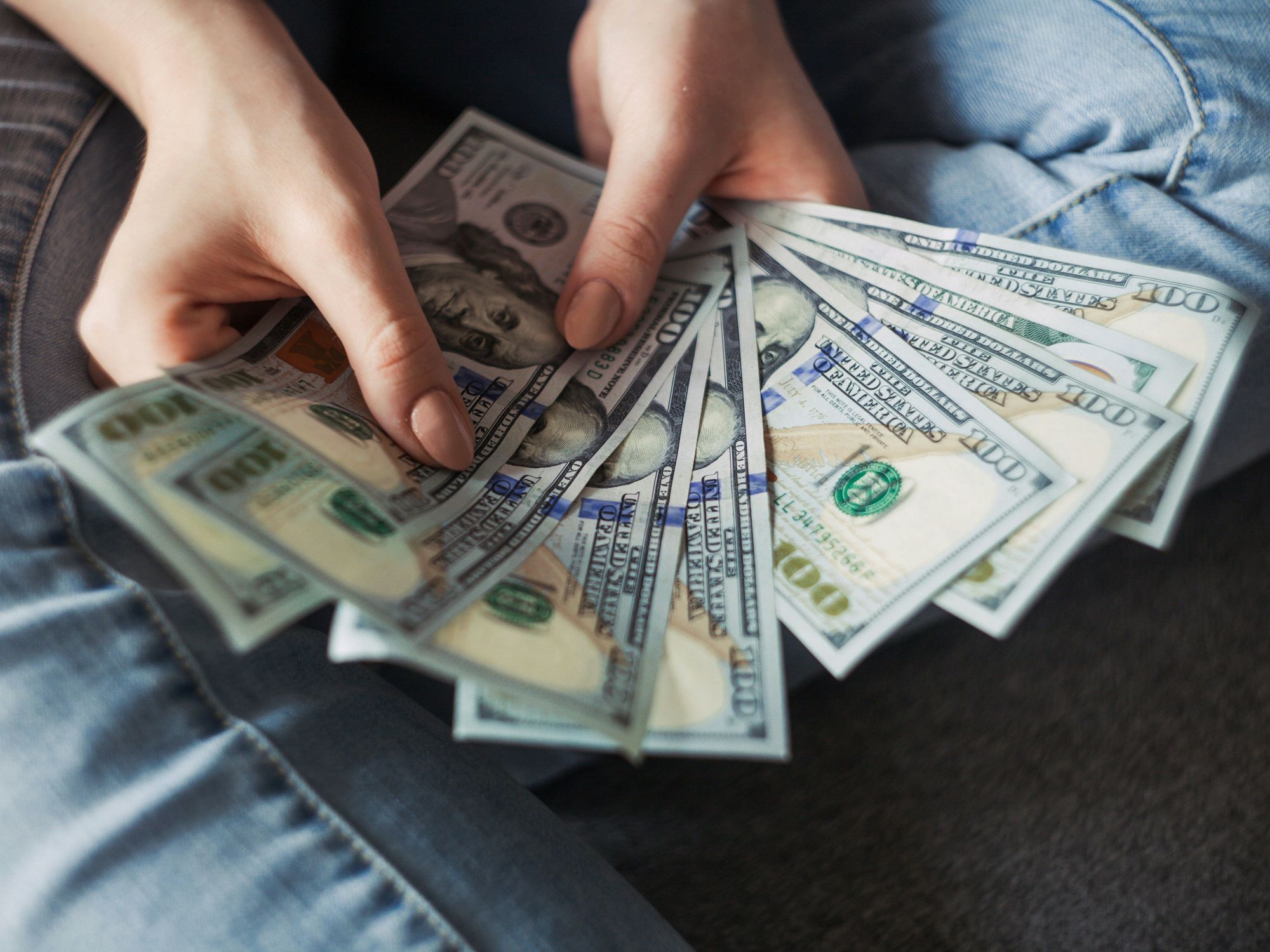 hundred dollar bills, money