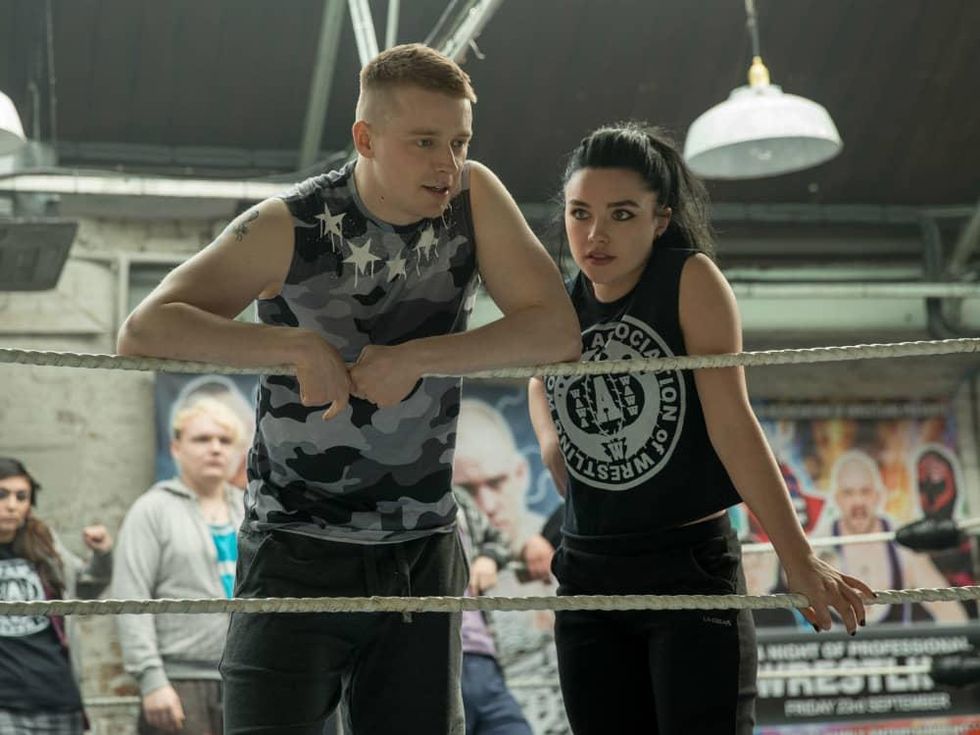 Jack Lowden and Florence Pugh in Fighting with My Family