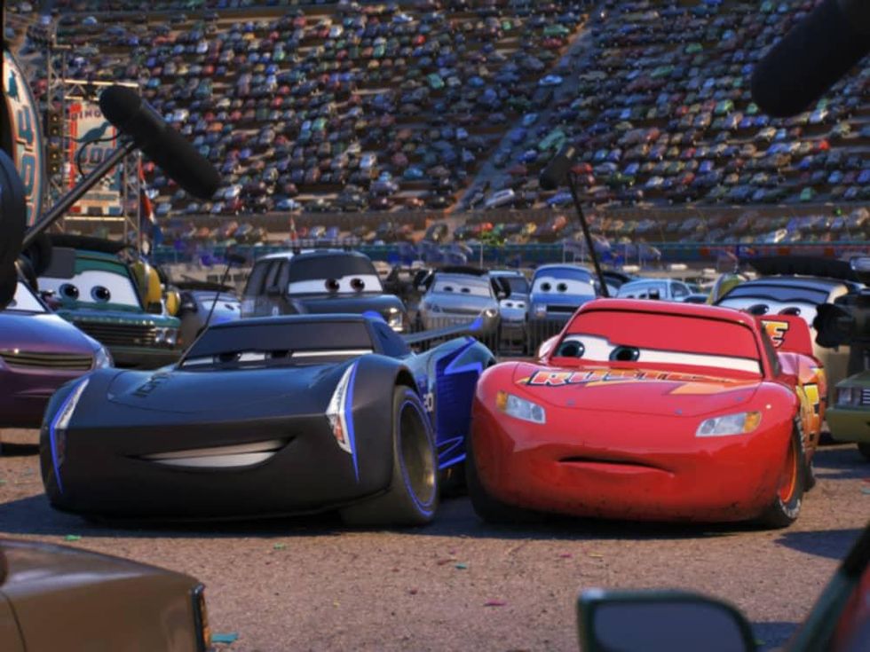 Jackson Storm and Lightning McQueen in Cars 3