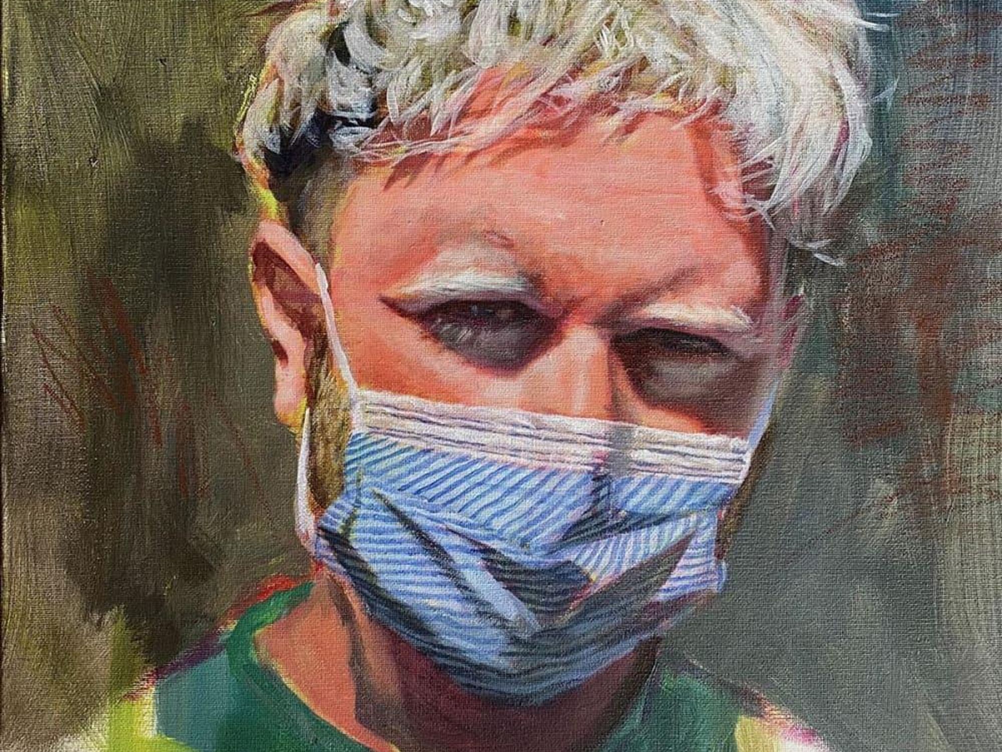 Jay Wilkinson, “PPE,” 2020, acrylic on canvas