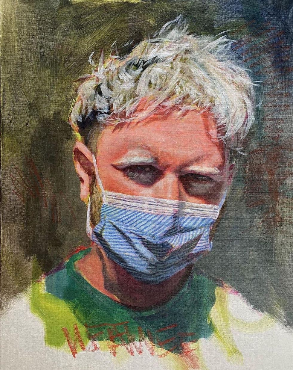 Jay Wilkinson, \u201cPPE,\u201d 2020, acrylic on canvas