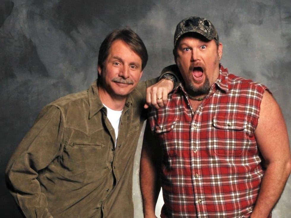 Jeff Foxworthy, seen here with Larry the Cable Guy, performs at the