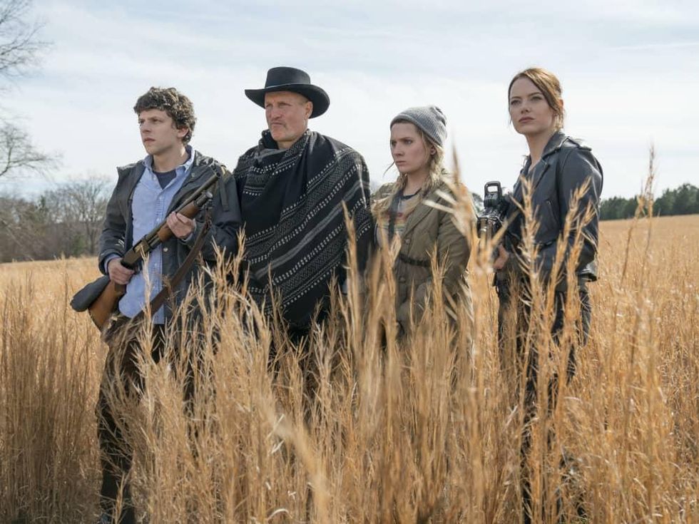 Jesse Eisenberg, Woody Harrelson, Abigail Breslin, and Emma Stone in Zombieland: Double Tap