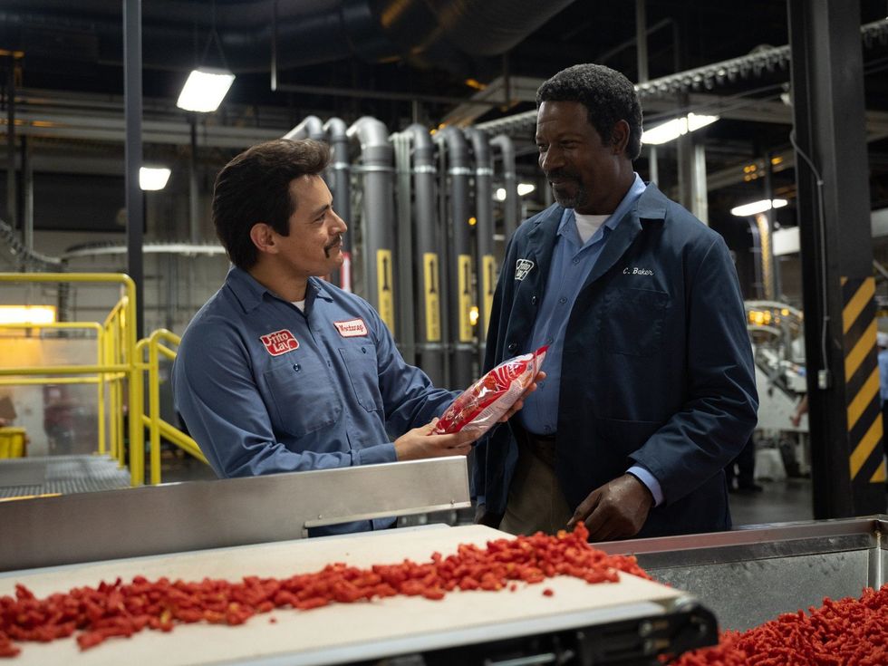 Jesse Garcia and Dennis Haysbert in Flamin' Hot