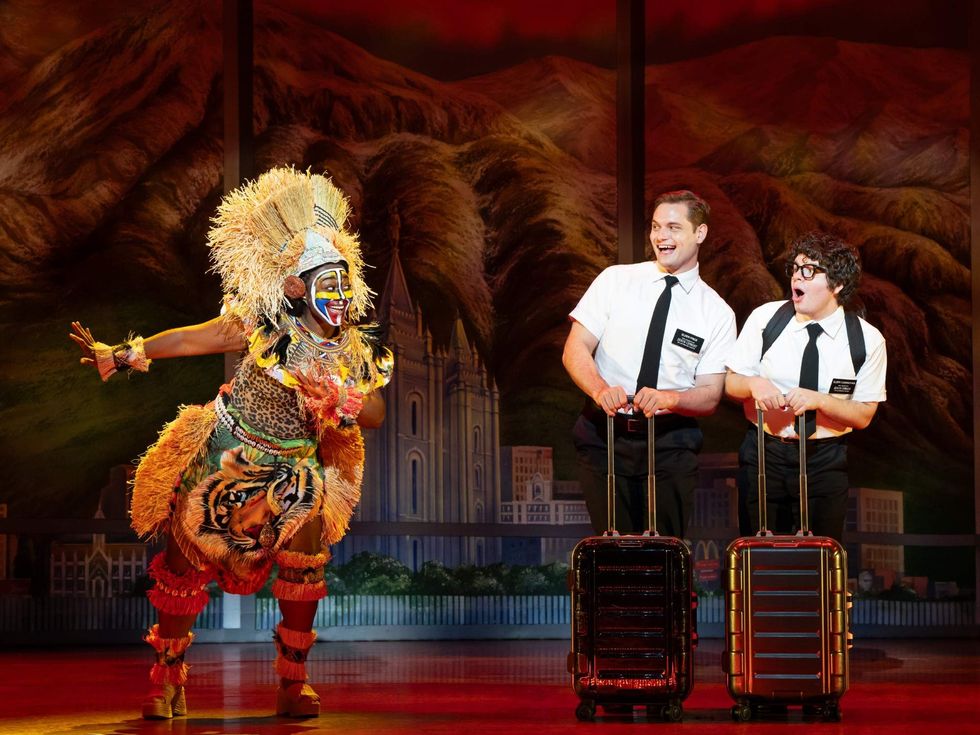 Jewell Noel, Sam McLellan and Diego Enrico in The Book of Mormon North American tour