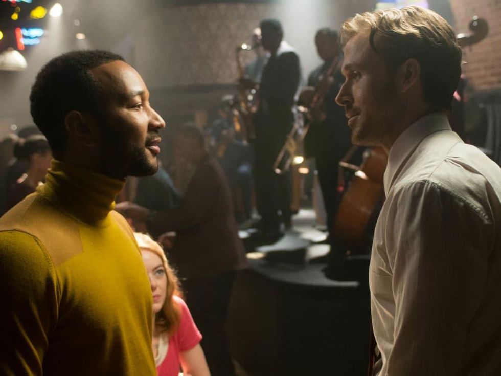 John Legend, Emma Stone, and Ryan Gosling in La La Land