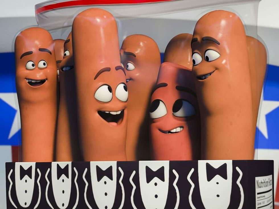 Jonah Hill, Michael Cera, and Seth Rogen in Sausage Party