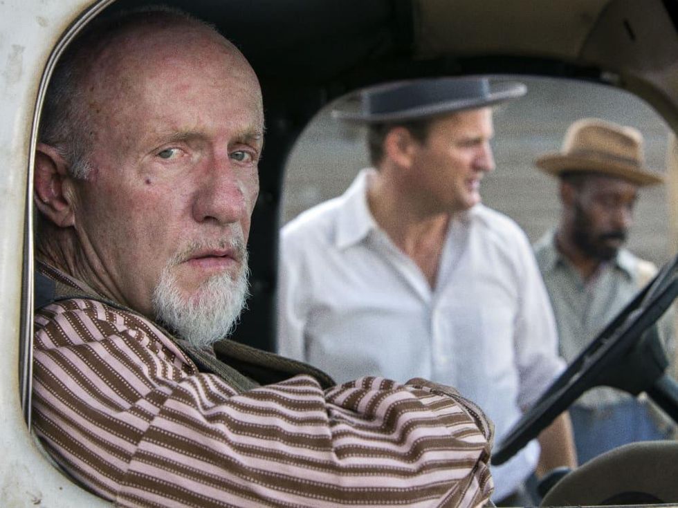 Jonathan Banks, Jason Clarke, and Rob Morgan in Mudbound