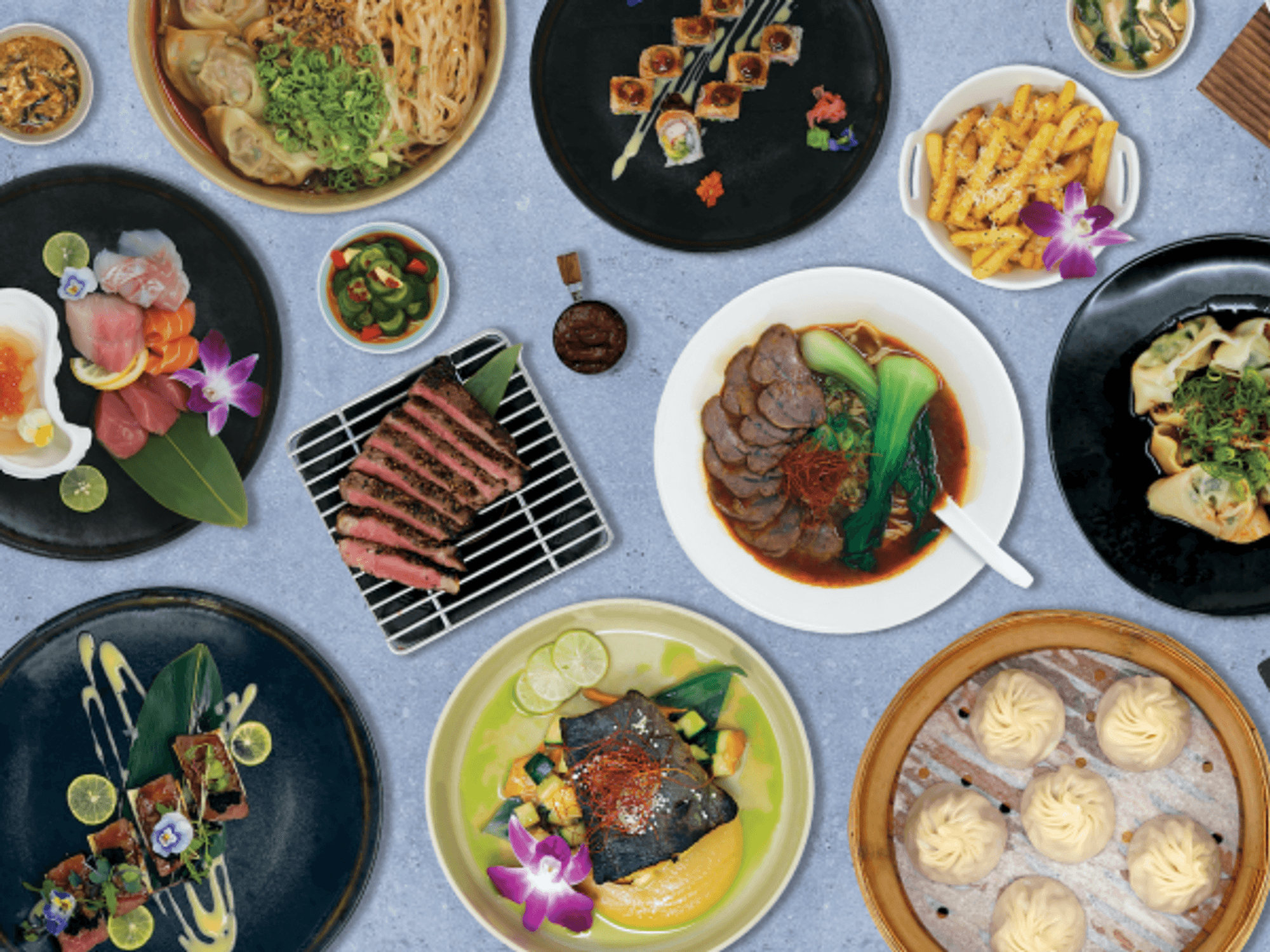 Kitchen Master's menu spans traditional dumplings, fresh sashimi, prime cuts, and house noodles.