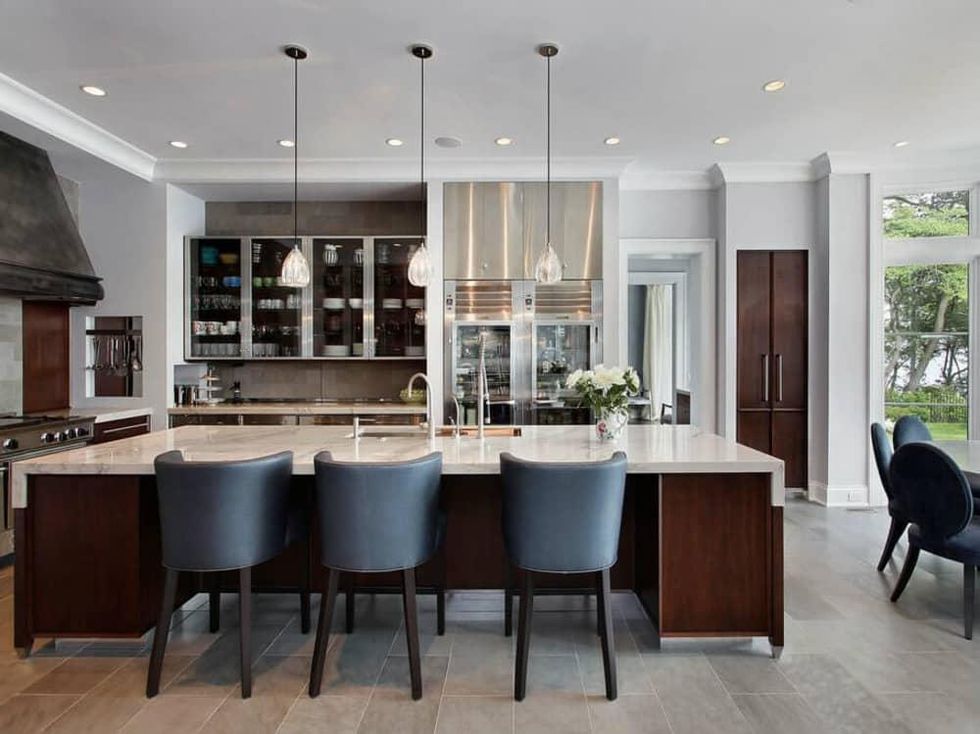 Kitchen with marble countertop