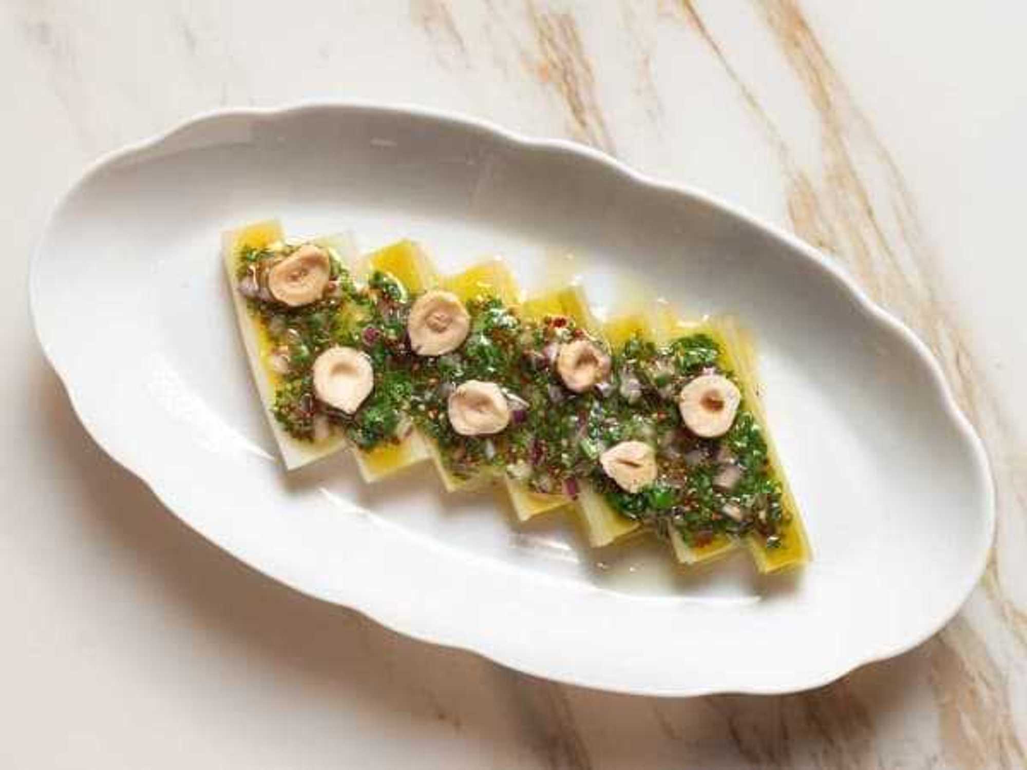 Leeks vinaigrette at Mamani