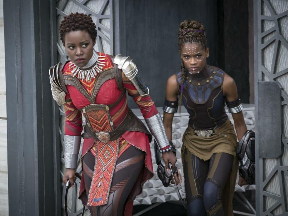 Lupita Nyong'o and Letitia Wright in Black Panther