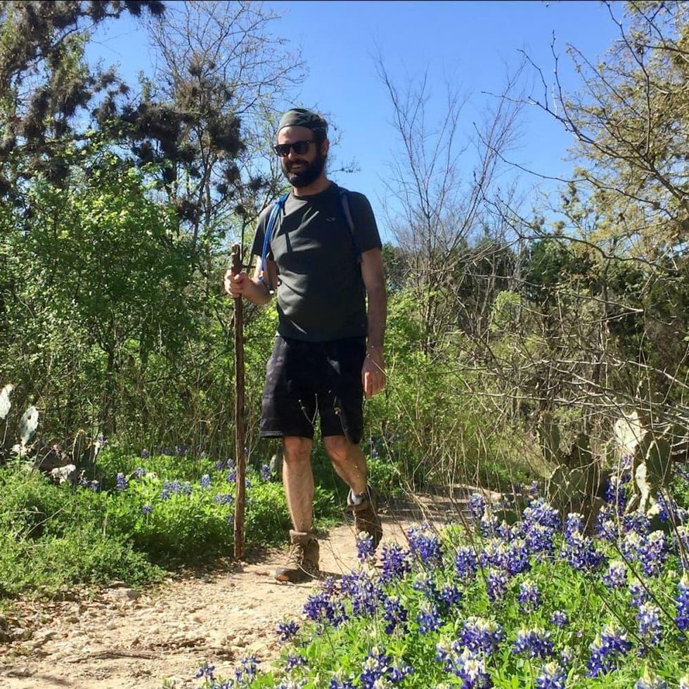 Man hiking in state park